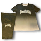 A black and white t-shirt with the words " iron maiden ".