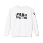 A white sweatshirt with the words " weareone doneteam ".