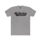 A gray t-shirt with an old man gang logo.