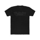 A black t-shirt with the word " los angeles " written in it.