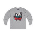 A long sleeve t-shirt with graffiti on it.