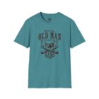 A t-shirt with an old man hand logo on it.