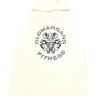 A white sleeveless shirt with an animal on it.
