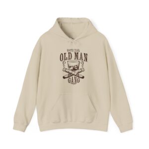 Beige hoodie with "Old Man Gang" design.