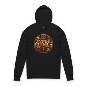 Black hoodie with gilded elephant medallion