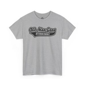 T-shirt with "Old Man Gang" veteran-owned graphic